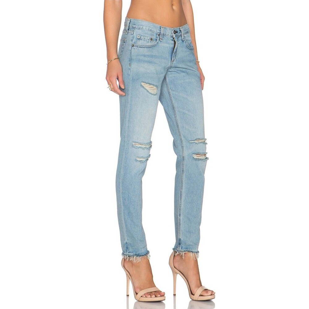 Rag & Bone Women’s Size 26 Boyfriend Jeans Blue Abingdon Wash Distressed